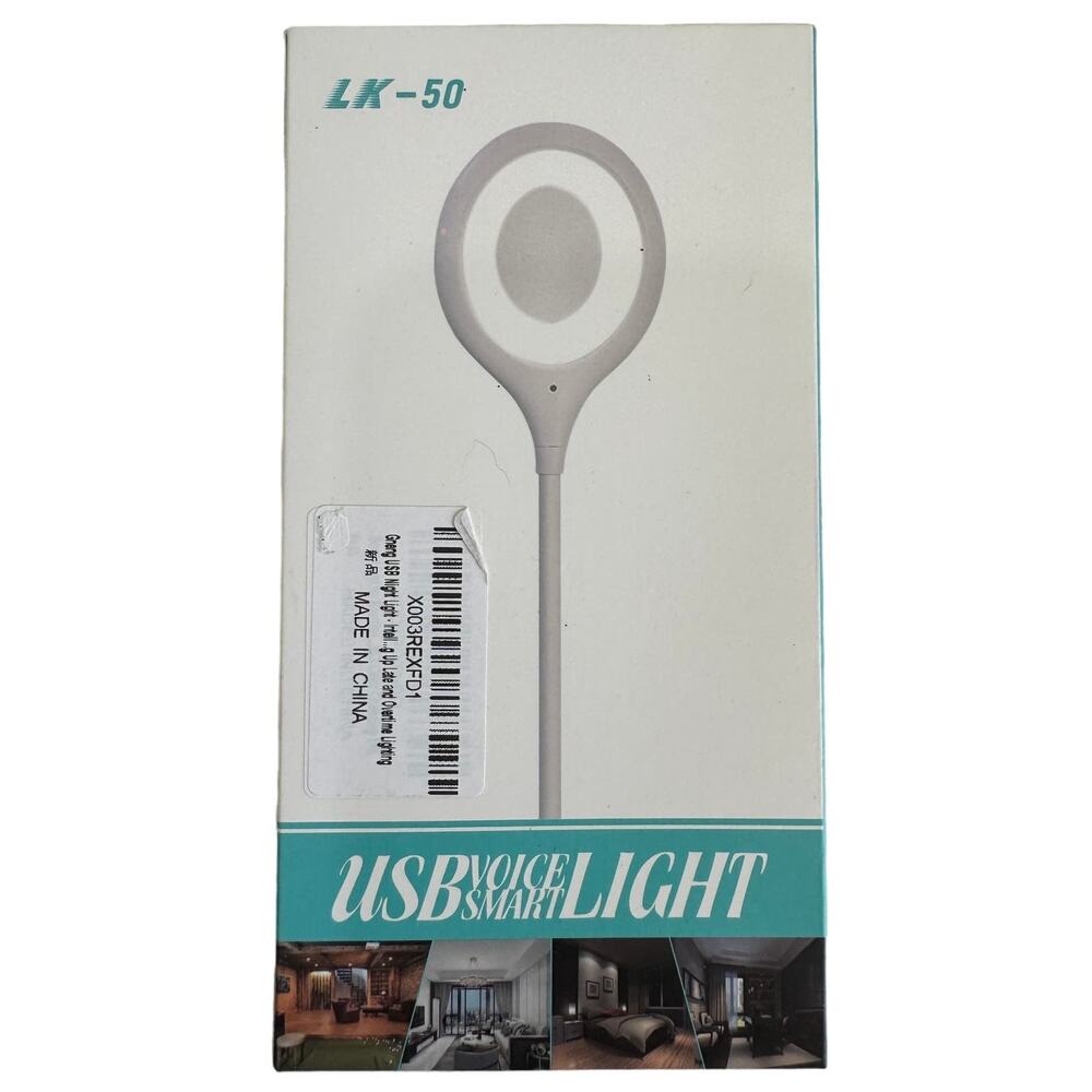 NIB USB Intelligent Voice Control Lamp Activated Lights Smart Small Table Lamp